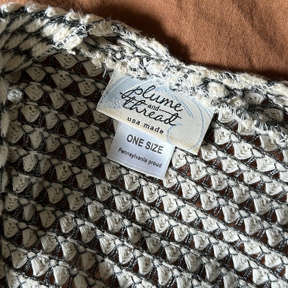 Plume & Thread Long Open Cardigan USA Knit One Size - Picture 11 of 13